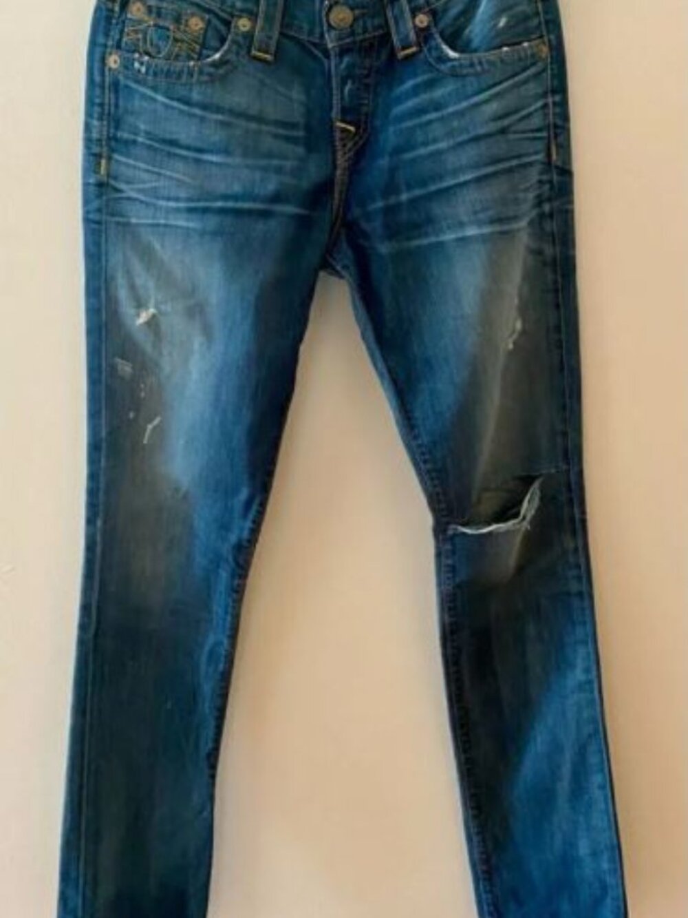 TRUE RELIGION “Brianna” Women’s Boyfriend Jeans Distressed Made in USA